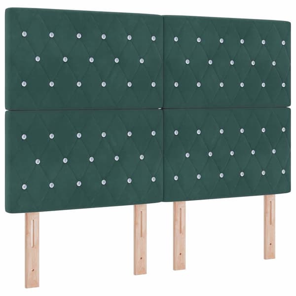 vidaXL Bäddfjäder med madrass Mörkgrön 190 x 140 cm Sammet