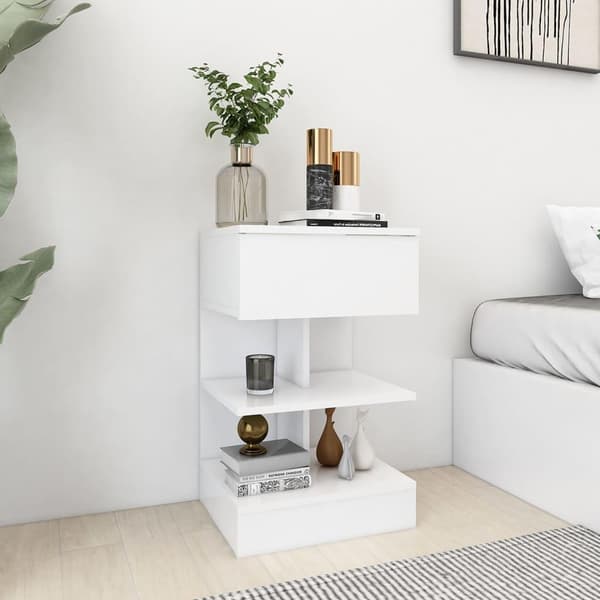 vidaXL Nattbord 2 stk hvit 40x35x65 cm sponplate