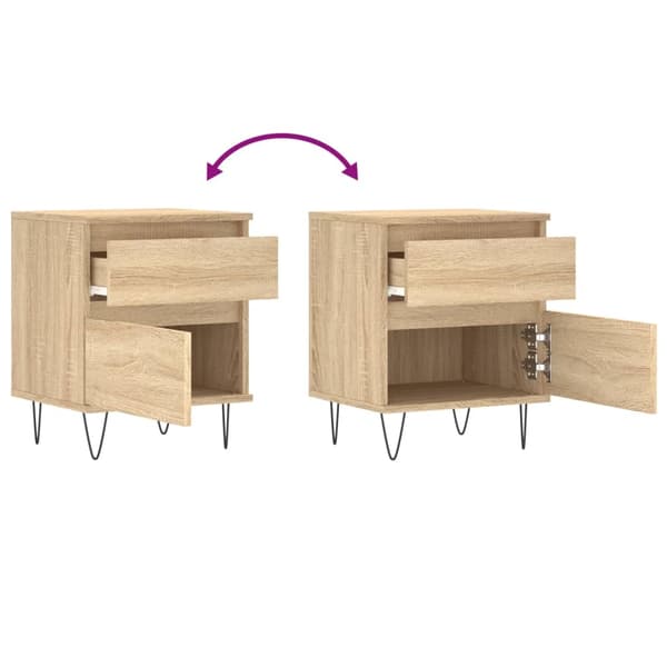vidaXL Nattbord 2 stk sonoma eik 40x35x50 cm konstruert tre