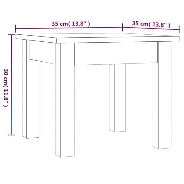 vidaXL Soffbord grå 35x35x30 cm massiv furu
