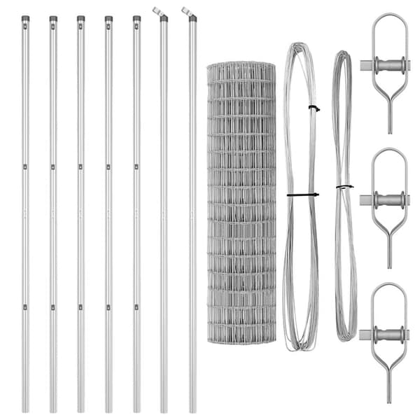vidaXL Gjerde med stolpe sølv 1,2 x 10 m Stål og PVC
