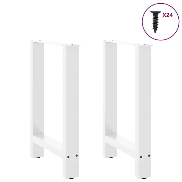 vidaXL Soffbordsben vit 2 st 50x(72-73) cm stål