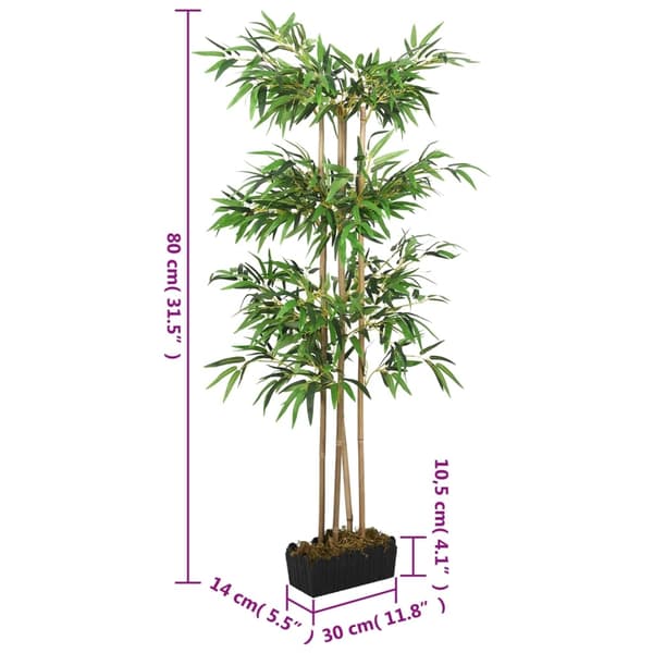 vidaXL Kunstig bambustre 380 blader 80 cm grønn