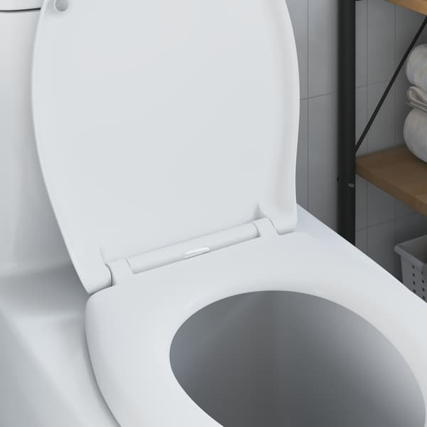 vidaXL Vit Plast Standard Stabil Standard toalettlock Oval