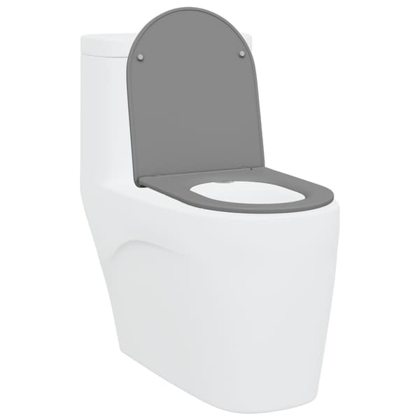vidaXL Grå Plast Standard Hållbart Standard toalettlock Oval