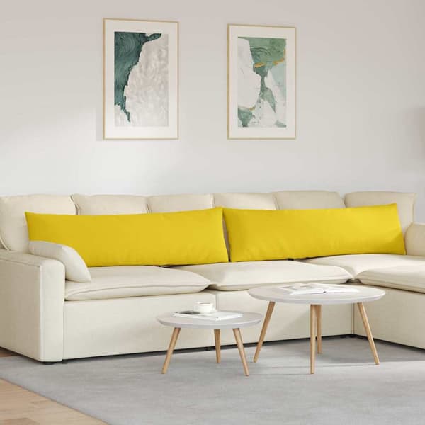 vidaXL Soffkuddar 2 st Ljusgul 145 x 40 cm tyg