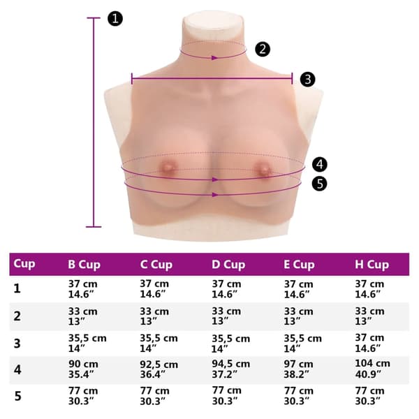 vidaXL Silikonbryst naturell C-cup