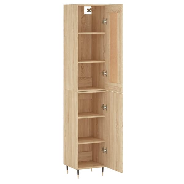 vidaXL Highboard sonoma eik 34,5x34x180 cm konstruert tre