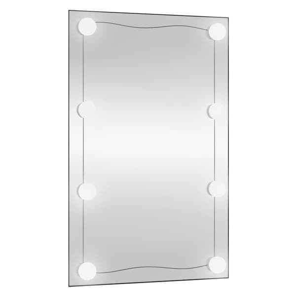 vidaXL Väggspegel med LED-belysning 40x60 cm glas rektangulär