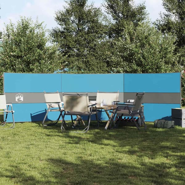 vidaXL Vindskydd för camping blå 490x123 cm vattentät