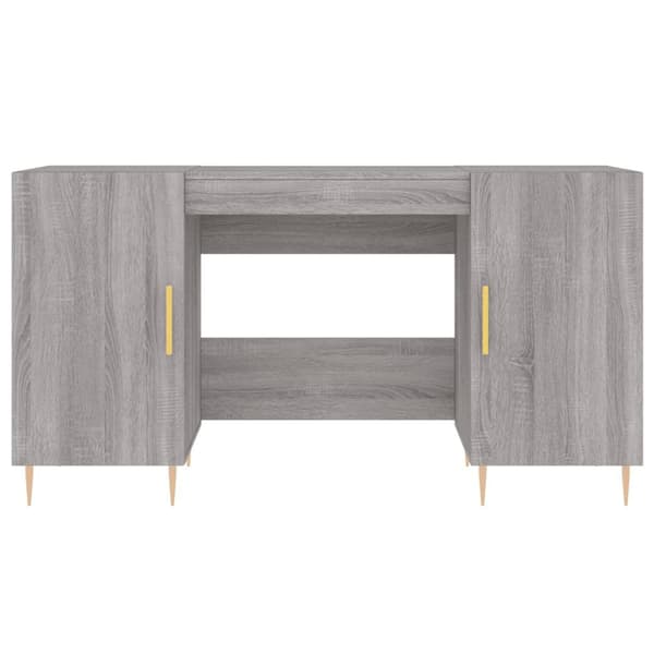 vidaXL Skrivebord grå sonoma 140x50x75 cm konstruert tre