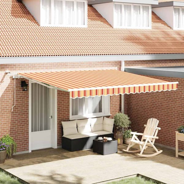 vidaXL Infällbar Markis Gul och orange 400 × 300 cm