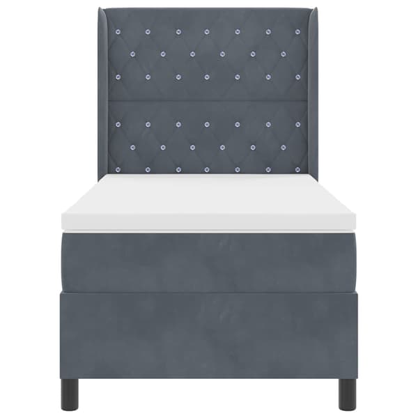 vidaXL Bäddfjäder med madrass Mörkgrå 100 x 200 cm Sammet