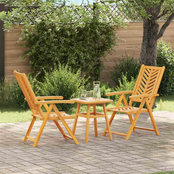 vidaXL Hage Spisegruppe 3 pcs Brun Solid akasietre