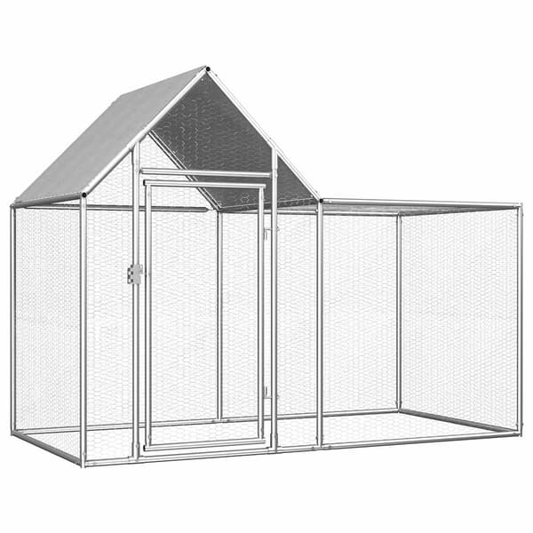 vidaXL Hønsehus 2x1x1,5 m galvanisert stål