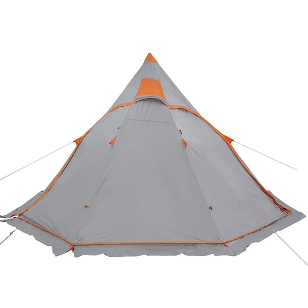 vidaXL Campingtelt tipi 5 personer grå vanntett