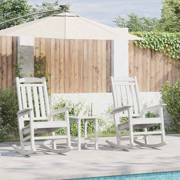 vidaXL Gyngestol 3 pcs Hvit Polyethylen