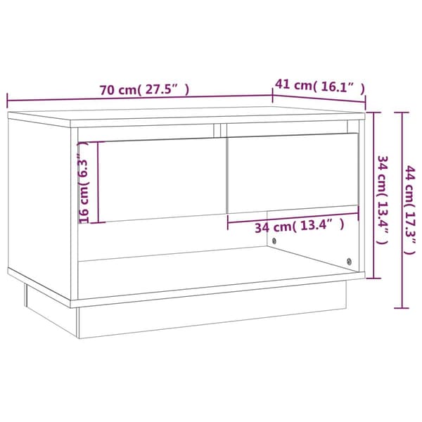 vidaXL TV-benk brun eik 70x41x44 cm sponplate