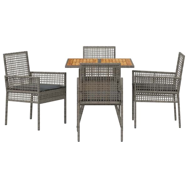 vidaXL Trädgårdsmöbelset 5 pcs Grå konstrotting