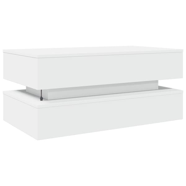 vidaXL Soffbord med LED vit 90x50x40 cm