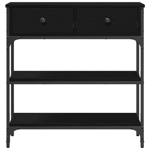 vidaXL Konsollbord Svart Eik 72,5 x 25 x 75 cm Konstruert tre