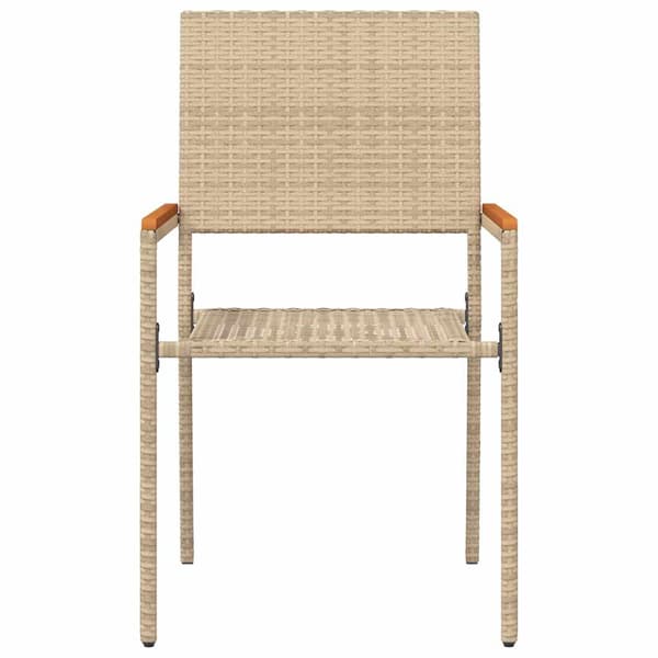 vidaXL Hage stabelstoler 4 pcs Krem og brun PE rattan, solid akasietre