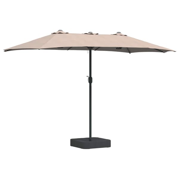 vidaXL Hageparasol Gråbrun 385 x 209 x 244 cm Polyester
