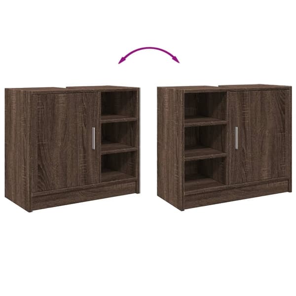 vidaXL Servantskap brun eik 63x29x55 cm konstruert tre