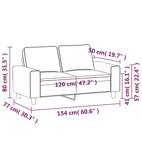 vidaXL 2-sitssoffa brun 120 cm tyg
