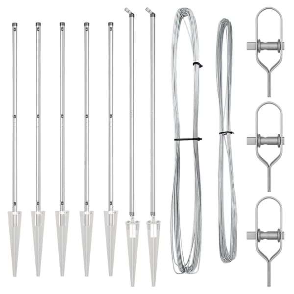 vidaXL Gjerdepåle 7 pcs sølv Stål