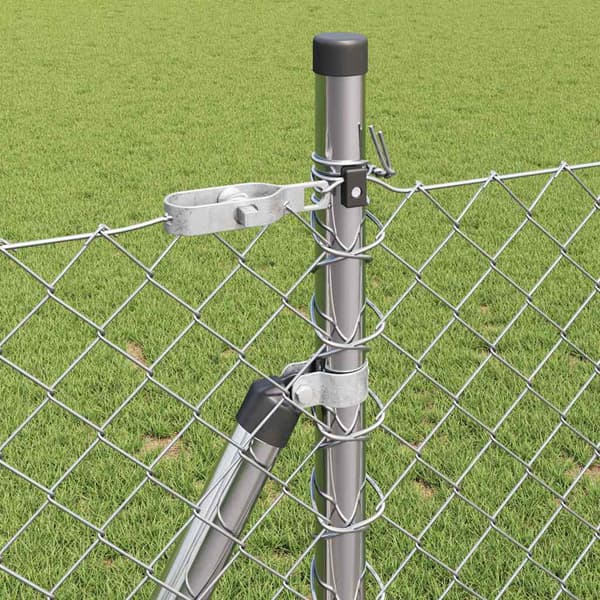vidaXL Gjerdepåle sølv 25 x 0,8 m (40 x 40 mm mesh) Stål