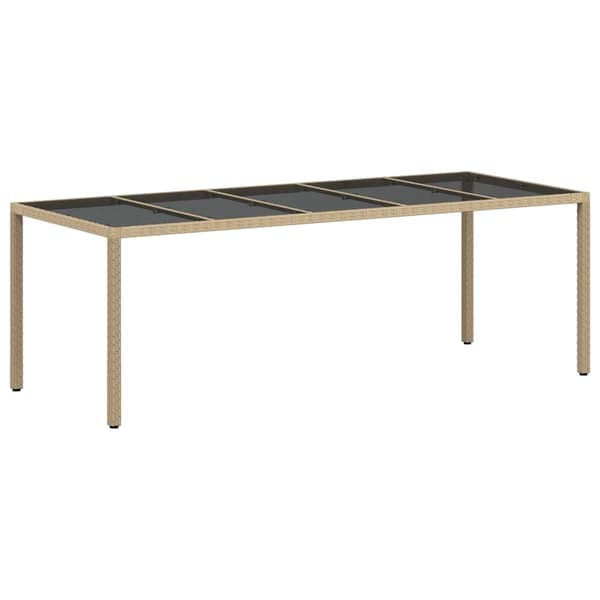 vidaXL Trädgårdsmöbelset 9 pcs Beige konstrotting