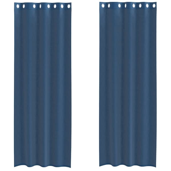vidaXL Voile gardiner med grommets 2 stk kongeblå