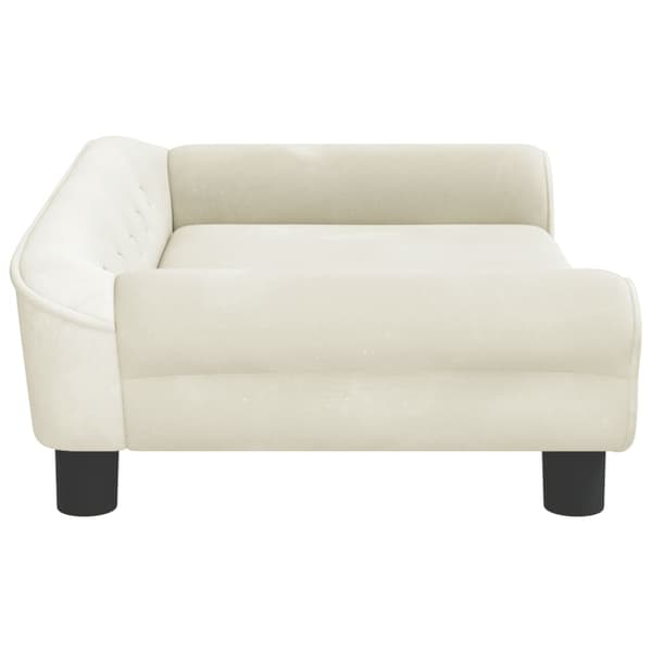 vidaXL Barnsoffa gräddvit 70x45x26 cm sammet