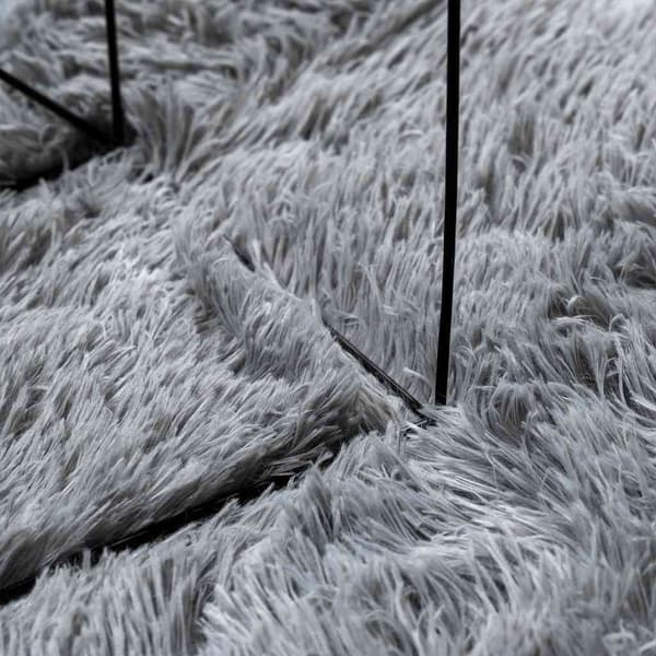 vidaXL Ryamatta med lång lugg NAVARRA silvergrå 200x200 cm polyester