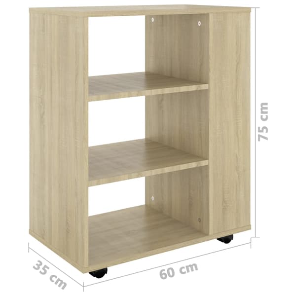 vidaXL Rulleskap sonoma eik 60x35x75 cm sponplate