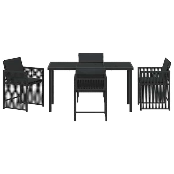 vidaXL Hage Spisegruppe 5 pcs Svart polyrotting