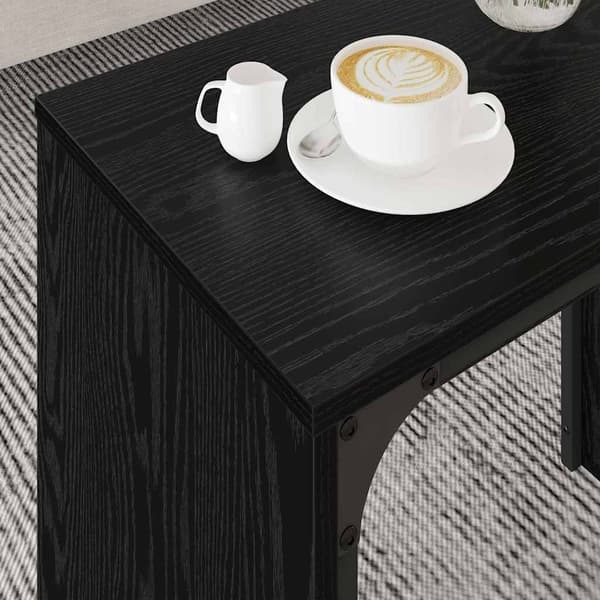 vidaXL Kaffebord 3 pcs Svart Eik Konstruert tre