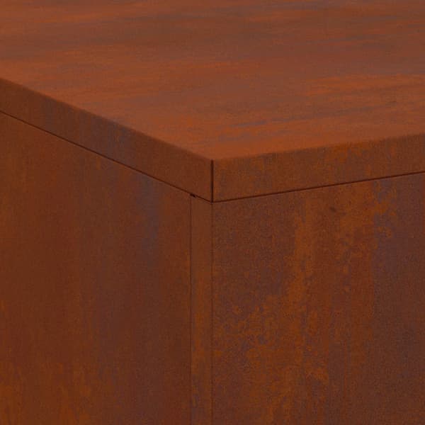 vidaXL Eldstad Brun 100 x 100 x 30 cm Väderbeständig stål