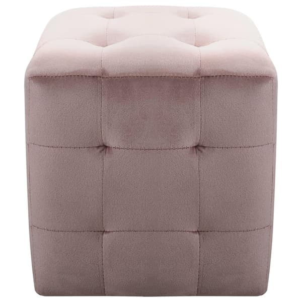 vidaXL Sittpuff 2 st rosa 30x30x30 cm sammetstyg
