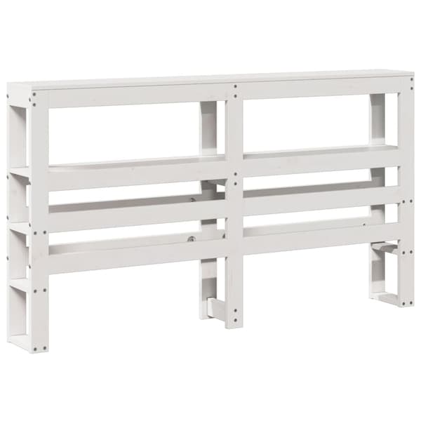 vidaXL Hodegavl med hyller hvit 120 cm heltre furu