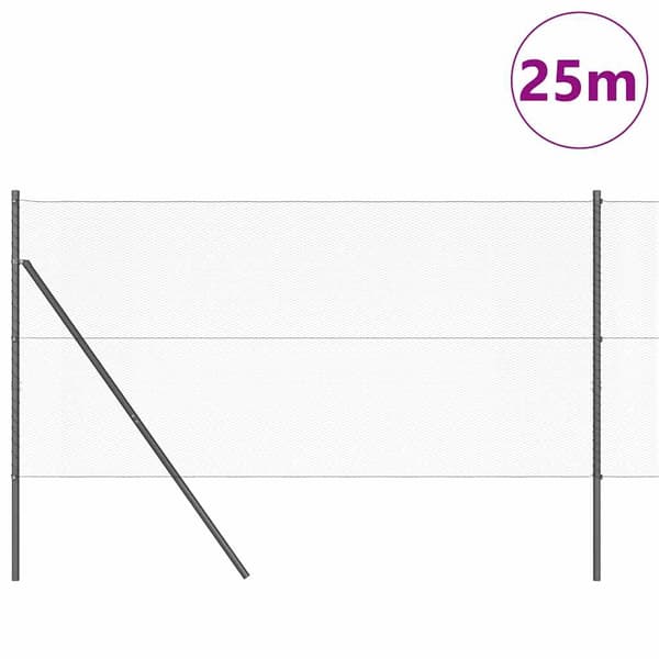 vidaXL Gjerdepåle Grå 25 x 1 m (13 mm mesh) Stål