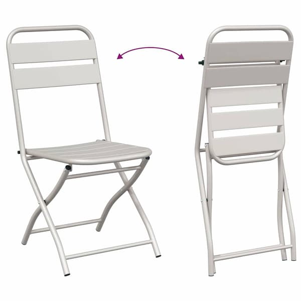 vidaXL Bistrosett 3 pcs Beige Stål
