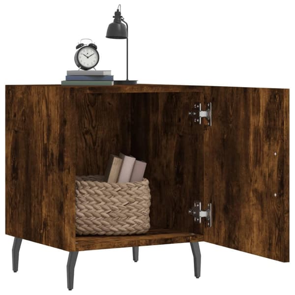 vidaXL Nattbord røkt eik 40x40x50 cm konstruert tre