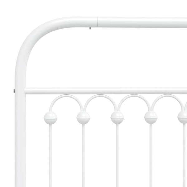 vidaXL Utskiftbar sengegavl i metall hvit 193 cm