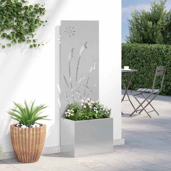 vidaXL Trädgårds integritetsskärm Silver 50 x 140 cm Rostfritt stål