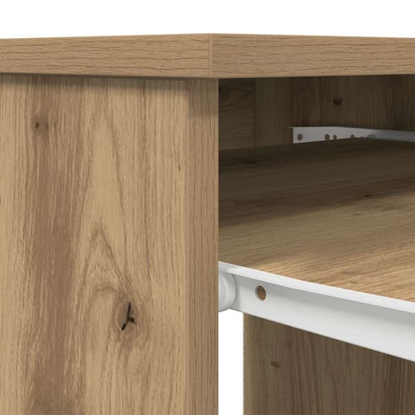 vidaXL Skrivebord artisan eik 84x40x75 cm konstruert tre