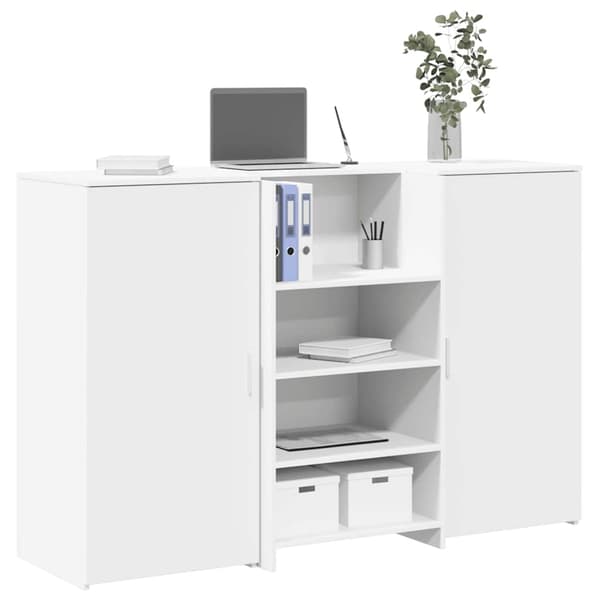 vidaXL Receptionsdisk vit 155x50x103,5 cm konstruerat trä