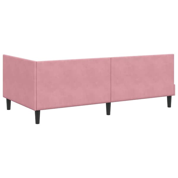 vidaXL Hörnssängram Rosa 100 x 200 cm Sammet