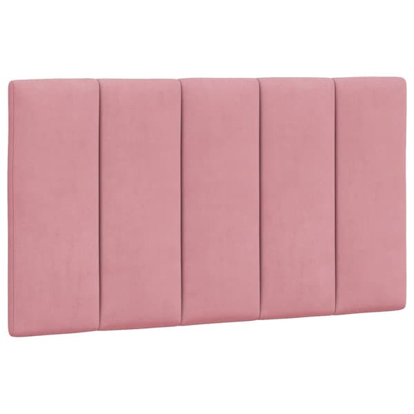 vidaXL Sängram med LED-belysning rosa 90x190 cm sammet